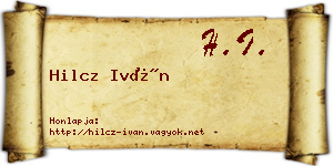 Hilcz Iván névjegykártya